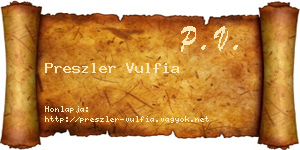 Preszler Vulfia névjegykártya